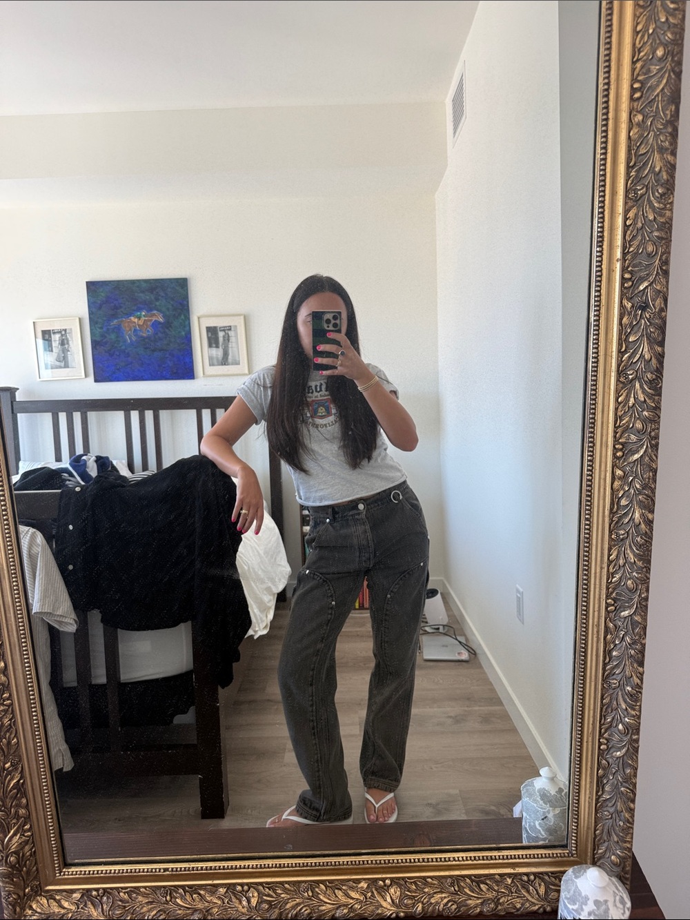 High-Rise Straight Leg Jeans in Charcoal by Etudes Studio, Fits Women’s 28 US